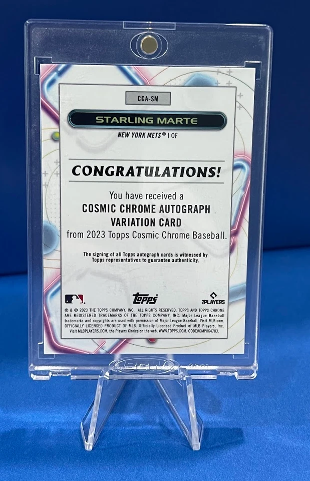2023 Topps Chrome Cosmic Starling Marte On Card Auto Refractor #CCA-SM Mets - Image 2 of 2