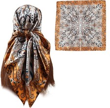 35 Inch Wild Rag Cowboy Scarves for Men Large Rancher Neckerchief Silk Yellow US