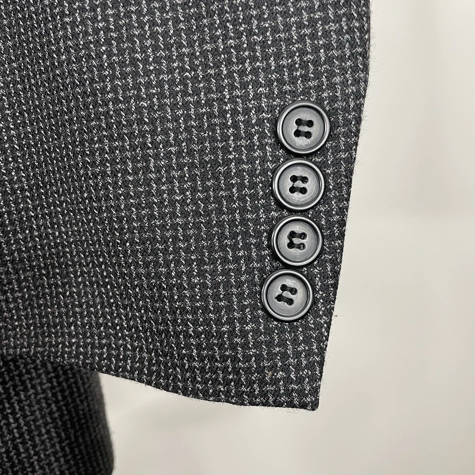 Abrigo Deportivo Haggar Hombre 40S Gris Multicolor Texturizado Poliéster Lana Tres Botones Foto 4 de 4