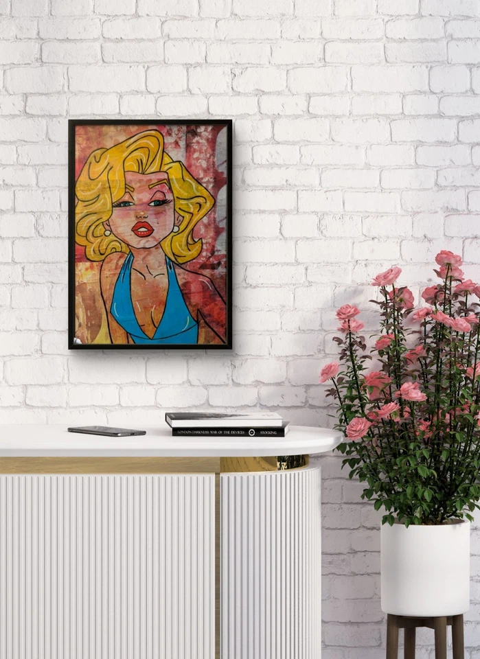 Medios mixtos Marilyn Monroe 12x16x1 ÚNICOS EN SU CLASE Foto 3 de 4