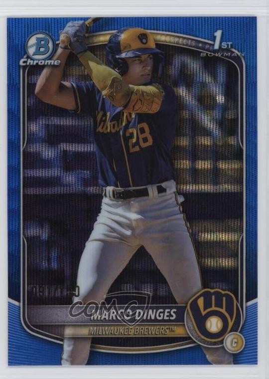 2025 Bowman Chrome Prospects Blue Wave Refractor /150 Marco Dinges #BCP-183 0f58