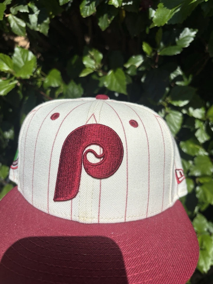 Philadelphia Phillies 1980 Serie Mundial Ajustada New Era Gorra a Rayas Talla 7 Foto 2 de 4