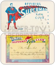 SUPERMAN FAN CLUB MEMBERSHIP CARD - MODIFIED VINTAGE REPRINT