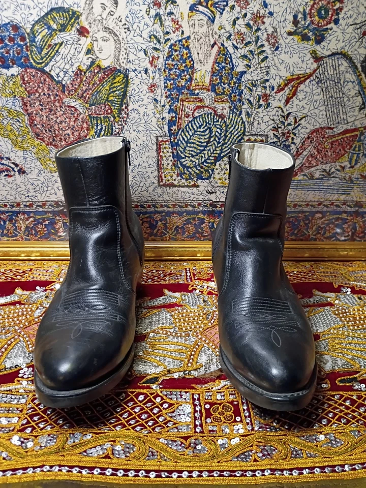 Botas Durango 9 EE TR820 de cuero negras con cremallera lateral para hombre botas occidentales cortas anchas Foto 4 de 4