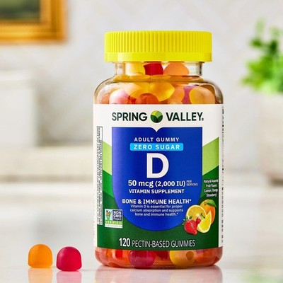 Spring Valley Zero Sugar Vitamin D Gummies, 50 mcg (2,000 IU), 120 Count