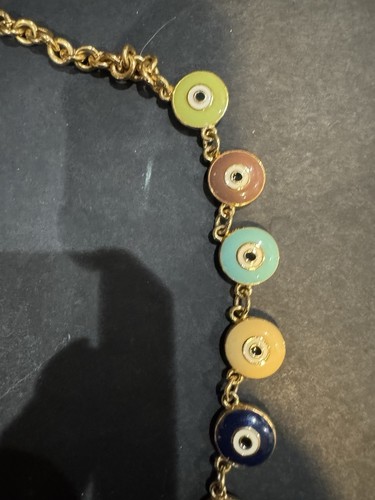 Joan Rivers Evil Eye Multicolor Enamel Necklace Protection From Evil - Picture 3 of 8