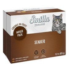 Smilla Chunks In Gravy Mixed Pack Grain Free Wet Cat Food 24 x 85g *POUCHES* NEW 8.33 per kilo