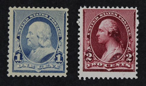 CKStamps: US Stamps Collection Scott#219 219D 1c 2c Unused NG