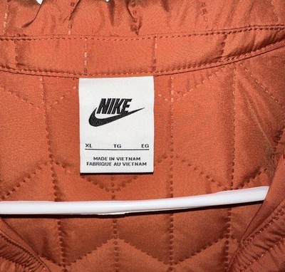 Nike Essentials Quilted Woven Jacket sport Orange Women Small DD5120-825 NEW