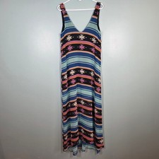 Show Me Your Mumu Womens Southwestern Print Maxi Dress Blue MF1-1920 Size S/M