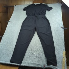 Sweaty Betty Explorer Jumpsuit Womens 12 Black Stretch Cinch Waist Pockets