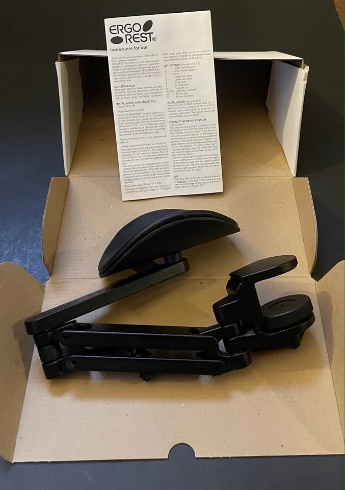 NUEVO SOPORTE ANTEBRAZO ARTICULADO ANTIDESLIZANTE NEGRO ERGOREST FINLAND 332-013 Foto 3 de 4