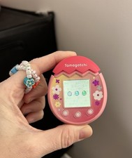 Tamagotchi Pix Floral Pink Handheld Device Tested  Works Fast Shipping