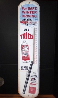 Vintage Trico De Icer & Anti Freeze Solvent Thermometer For Safe Winter Driving