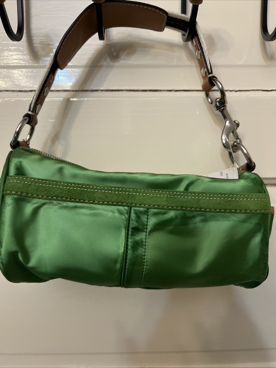 COACH SATIN BARREL HANDBAG Vintage Style 10666 Emerald Green NWT