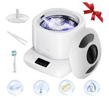 Ultrasonic Jewelry Cleaner Machine with U-V Light, Detachable Retainer Cleaner