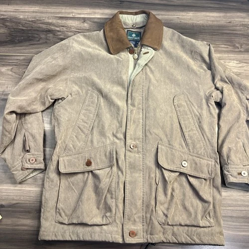 Rainforest Mens Barn Chore Jacket Large Tan Down Filled Removeable Zip Liner - product listing photo