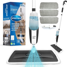 Spray Mop with Washable Pads Floor Mop with Spray, 360° Swivel Head, Wet and Dry