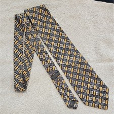 Echo Blue and Gold Geometric Pattern Tie