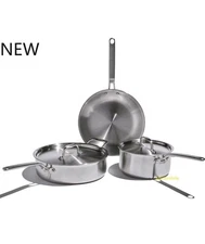 Heritage Steel Eater Series 5 Piece Essential Cookware Set 5-Ply Stainless Steel