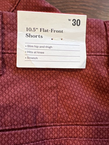 Goodfellow & Co Men's Linden 10.5” Flat Front Shorts - Size 30 Red Geometric - Picture 5 of 9