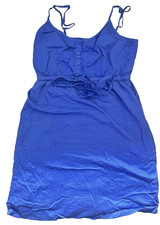 Womens Medium Old Navy Short Blue Dress 29 Inch Length Adjustable Straps Pockets