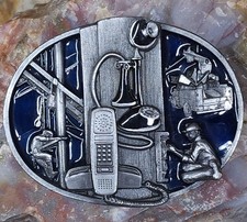 1988 Siskiyou Buckle Company Telephone Worker Phone Lineman Enameled Belt Buckle