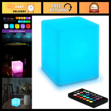 Dimmable 4" LED Night Light Mood Lamp - 16 RGB Colors, 8 Dimming Levels, Remote
