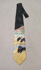 Vtg Animal Tracks Black Cubs Vintage 100% Polyester Necktie Made In USA