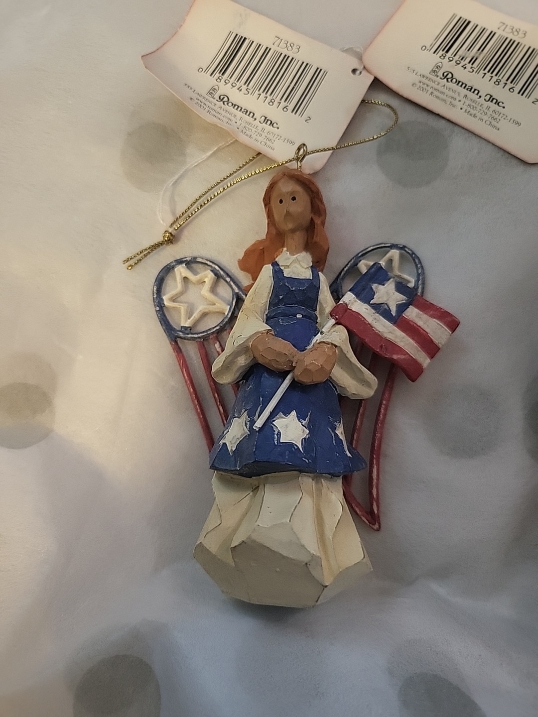 4 Four AMERICAN ANGEL ACCENTS By ROMAN Figurine ~ Ornament ~ 4 inches