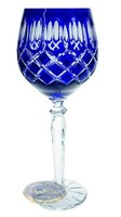 Kobaltblaue KristallweingläSer 280 Ml, Olivenfarbenes Gitter
