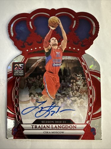 Trajan Langdon 2024-25 Panini Euro Crown Royal Crystal Red Diecut Auto #14/25