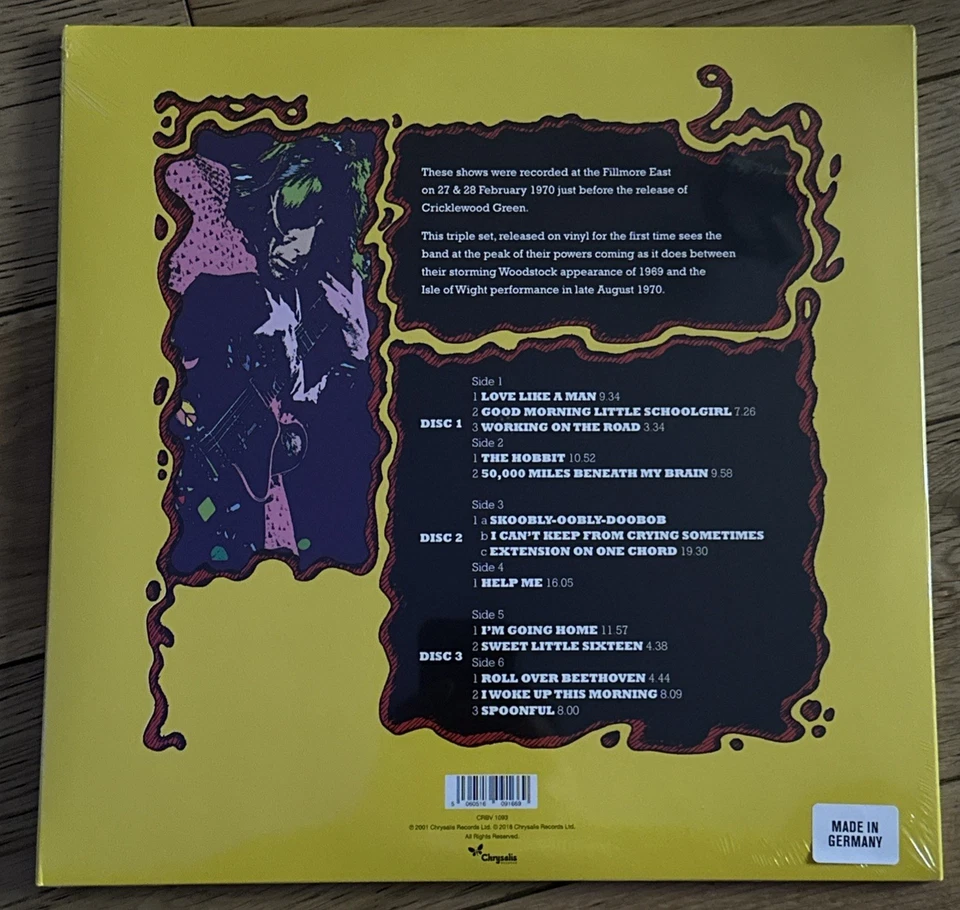 TEN YEARS AFTER LIVE AT THE FILLMORE EAST 1970 3 x LP - Image 2 of 3