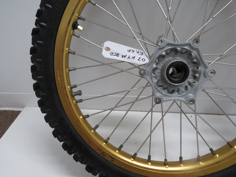 06 07 08 KTM 250 300 450 PRO CONJUNTO DE RODAS RODA DIANTEIRA RODA TRASEIRA E PNEUS - Imagem 3 de 4