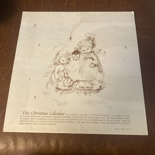 Vintage German Advent Calendar Animals Children Village Scene 11 X 11 Envelope - Picture 3 of 10