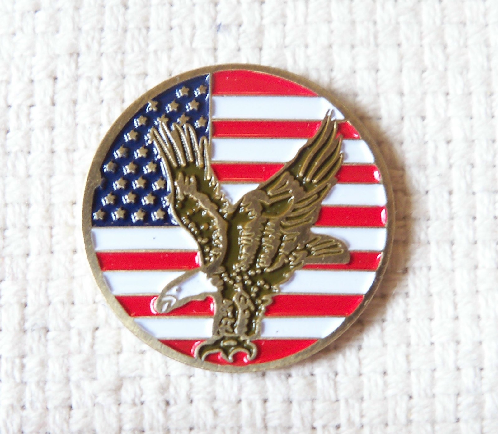 American Eagle USA Flag Golf Ball Marker New