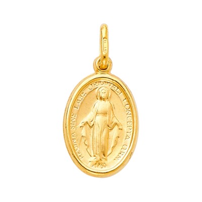 Medaille 14 Karat Gelbgold religiöse Jungfrau Maria