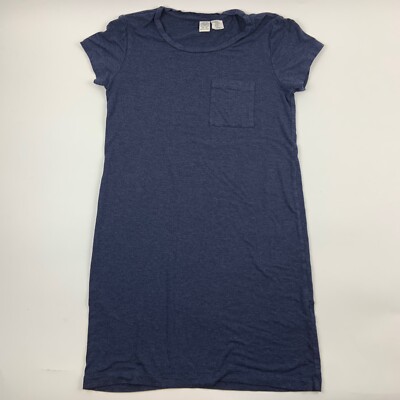 Artisan Ny Dress Womens XS Round Neck Short Sleeve Midi Blue | eBay