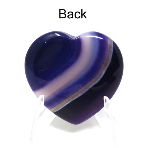 Purple Agate Stone Heart #1008 - 40mm or 1.5in Valentines Day  Love Gemstone - Picture 3 of 6