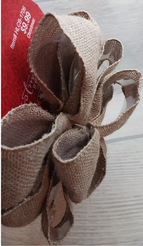 New! Christmas Large Burlap Bow Decoration 9 x 14" Door Tree Wreath Autumn Fall - Picture 5 of 8