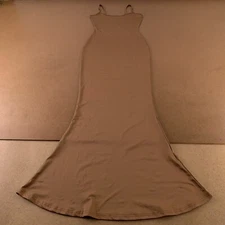 Women's Size Small Fitted Brown Sleeveless Scoop Neck Mermaid Hem Maxi Dress New