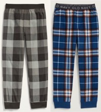 Old Navy Kid Boys Microfleece Pajama Jogger Pants Gray or Blue Plaid Size Small