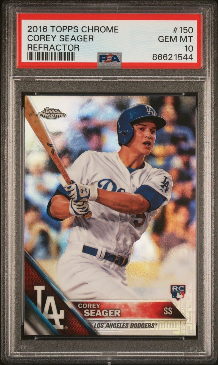 2016 Topps Chrome COREY SEAGER Refractor PSA 10 Rookie RC #150 MVP TX Rangers