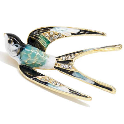 Großhandel Premium Schöne Kristall Schwalbe Tier Brosche Vogel Anstecknadel Abzeichen für