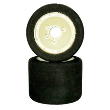 BSR Racing 2pc 1/12 Rear XX Pink Dot Foam Mounted Tires on White Wheels BXRF1218