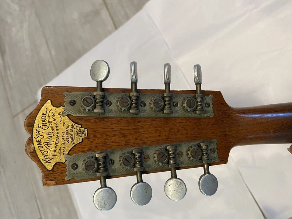 Vintage 1900's HA Weymann & Son Keystone State Melon Body Mandolin - Image 4 of 4