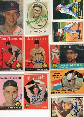 Autographed Tigers Old Postcards 3X5 1957 1958 1959 1960 Reprints Bowman Topps