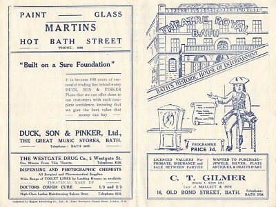 1943 Theater Royal Bath Programm Susannah und die Ältesten 