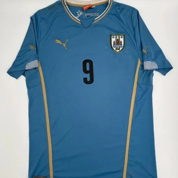 PUMA サッカーウェア L. SUÁREZ 9 Puma Uruguay Men's Away Jersey 22/23 L. SUAREZ #9 White-Blue | eBay