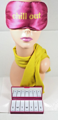 Cooling Eye Mask & Towel for Headache or Eye Puffiness +  Pill Organizer All New